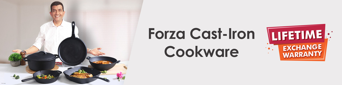 Forza Cast-iron Grill Pan, 26cm and Forza Cast-iron Dosa Tawa