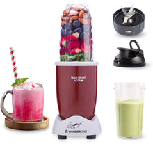 Load image into Gallery viewer, Nutri-blend Activ Mixer Grinder Blender, Smoothie Maker, 500W 22000 RPM 100% Full Copper Motor, 2 Unbreakable Jars, SS Blades, 2 Year Warranty, Recipe book by Chef Sanjeev Kapoor, Red