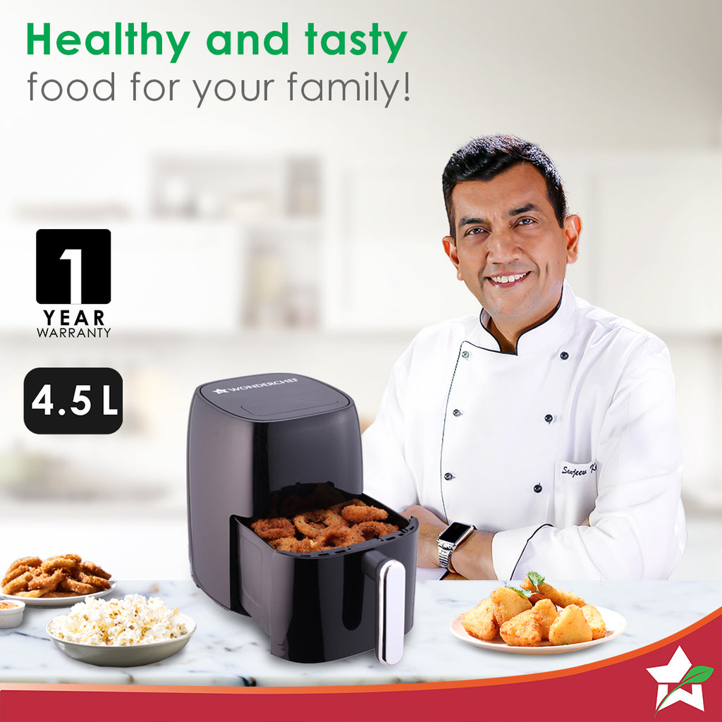 Neo Digital Air Fryer | Rapid Air Technology | 6 Pre-Set Menu Options | Temperature and Time Control | Automatic Shut-Off | Compact Design | 4.5 Litres | 1 Year Warranty | 1500 Watts | Black
