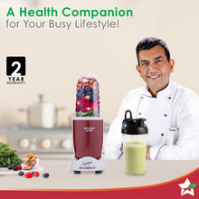 Load image into Gallery viewer, Nutri-blend Activ Mixer Grinder Blender, Smoothie Maker, 500W 22000 RPM 100% Full Copper Motor, 2 Unbreakable Jars, SS Blades, 2 Year Warranty, Recipe book by Chef Sanjeev Kapoor, Red