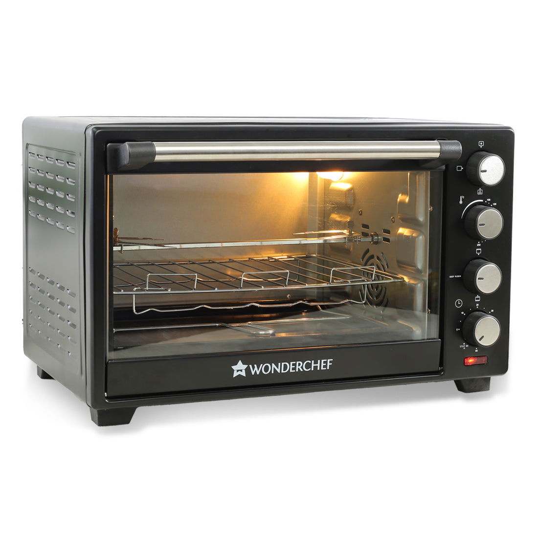 Oven Toaster Griller OTG 40 Litres Black with Rotisserie Auto shut off heat resistant tempered glass Multi stage heat selection
