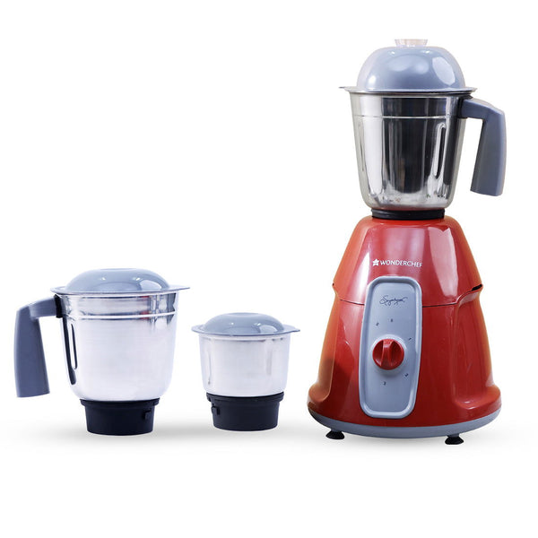 Wonderchef Renewed Tivoli Mixer Grinder | 3 Stainless Steel Jars | 500 W| White & Purple