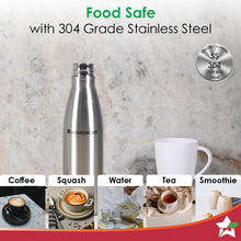 Load image into Gallery viewer, Stainless Steel Hydro Bot 750 ml | Gift Box Packing | Single wall | Non-insulated | 304 Stainless Steel | Non Toxic IBPA free | Rust Free | Light weight | For Home , Office and Travel | Spill and Leak proof | Wide Mouth | Easy to Clean | 2 Years Warranty