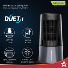 Load image into Gallery viewer, Symphony Duet-i | Kitchen Cooling Fan | Touchscreen Control | Honeycomb Cooling Pad | Low Noise Fan | Water level Indicator | Moodlight and Ice-water Chamber | Black