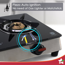 Load image into Gallery viewer, Galaxy 3 Burner Auto Cooktop | 6mm Toughened Glass | Piezo Auto Ignition | 2 Years Warranty
