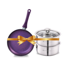 Load image into Gallery viewer, Orchid Fry Pan 24cm + Austin Serving Casserole Set of 2, Gift Combo, For Family and Friends, Gift for Diwali and Other Festivals, House Warming