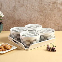Load image into Gallery viewer, Venice Multipurpose Container &amp; Tray - Grey Tiles (Set of 9)