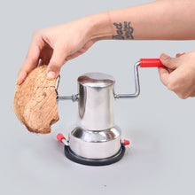 Load image into Gallery viewer, Stainless Steel Coconut Scraper for Kitchen, Vacuum Base, Rotatable Handle, Manual Operation, Silver
