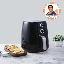 Load image into Gallery viewer, Prato Manual Air Fryer for Home and Kitchen with 5 Pre-set Menu|3.8 Litres Non-stick Basket| Fry, Grill, Bake &amp; Roast| Rapid Air Technology| Auto Shut-Off| Healthy Cooking with 99% less Fat| Sleek &amp; Compact| 1450 Wattage| Black| 1 Year Warranty