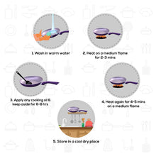 Load image into Gallery viewer, Galaxy Festival 4pcs Cookware Set | Casserole with Lid, Fry Pan, Kadhai | Induction Friendly | Cool Touch Bakelite Handles | Pure Grade Aluminium| PFOA Free| 2 Years Warranty | Purple