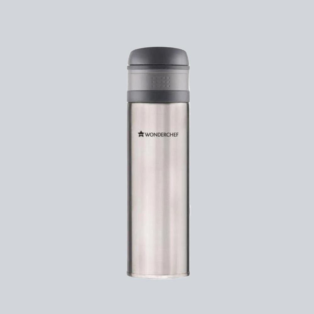 Uni-Bot, 500ml, Silver, Double Wall Stainless Steel Vacuum Insulated Hot and Cold Flask, Ultra Light, Spill and Leak Proof, 2 Years Warranty