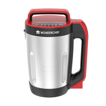 Load image into Gallery viewer, Wonderchef NEO Automatic Soup Maker | 1.6 Litre | 900W Heater | Stainless Steel Blades  | Stainless Steel Jug | 5 Pre-Set Functions | Red |  Black | Steel | One Touch Operation | Touch Control Panel | 30 Minute Cook Time | 2 Years Warranty