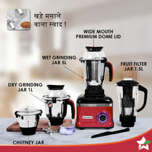 Load image into Gallery viewer, Sumo Rust DLX Mixer Grinder with 4 Stainless Steel Jars, 1000 W in Rust