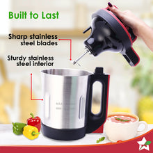 Load image into Gallery viewer, NEO Automatic Soup Maker | 1.6 Litre | 900W Heater | Stainless Steel Blades  | Stainless Steel Jug | 5 Pre-Set Functions | Red |  Black | Steel | One Touch Operation | Touch Control Panel | 30 Minute Cook Time | 2 Years Warranty
