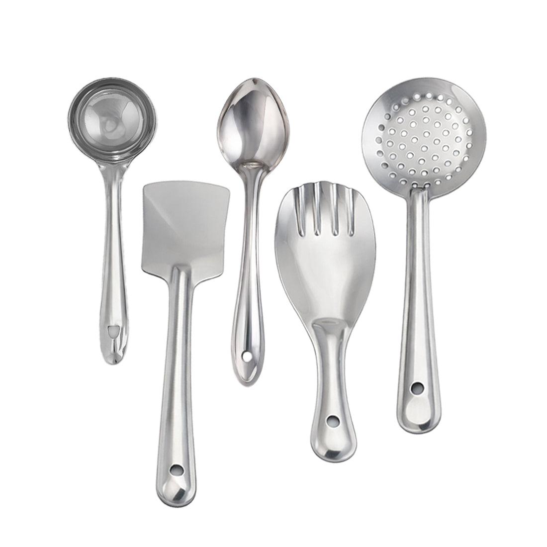 Venice 5 Pcs. Stainless-steel Kitchen Tools Set, Ladle, Turner, Skimmer, Serving Spoon,...