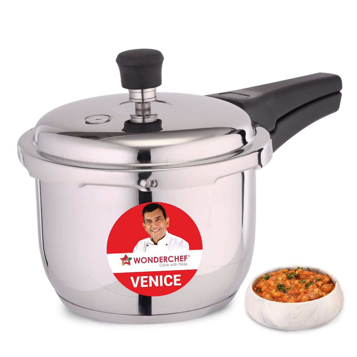 Venice Stainless-steel Pressure Cooker | 3L | Outer Lid | Triply Bottom | Safe Cooking ...