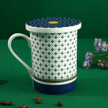 Load image into Gallery viewer, Sicilia Fine Bone China Coffee Mug with Lid - Royal Blue - 1 pc