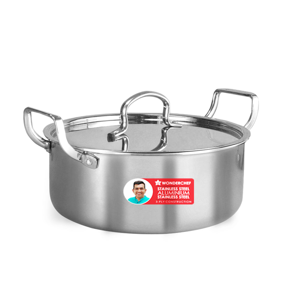 Stella Triply Stainless Steel Casserole with Lid | 22 cm, 3.5 Litres | Compatible with ...
