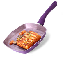 Load image into Gallery viewer, Royal Velvet 24cm Grill Pan | Soft-touch handles |Non – Toxic I Virgin Aluminium| 3 mm thick | 2 year warranty | Purple