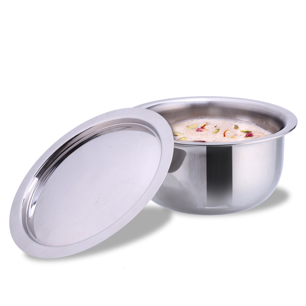 Nigella Tri-ply Stainless Steel 14 cm Cooking Pot | 2.6 mm Thickness | Silver