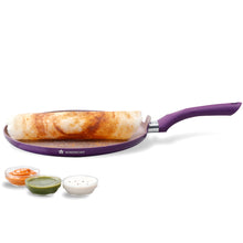Load image into Gallery viewer, Royal Velvet Non-stick 28cm Dosa Tawa I Induction Ready | Soft-touch handles |Non – Toxic I Virgin Aluminium| 3 mm thick | 1.8 litres | 2 year warranty | Purple