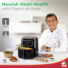 Load image into Gallery viewer, Platinum Digital Air Fryer | 5L | Rapid Air Technology | 7 Pre-Set Menu Options | Temperature and Time Control | Digital Interface | Chrome Finish | 1 Year Warranty