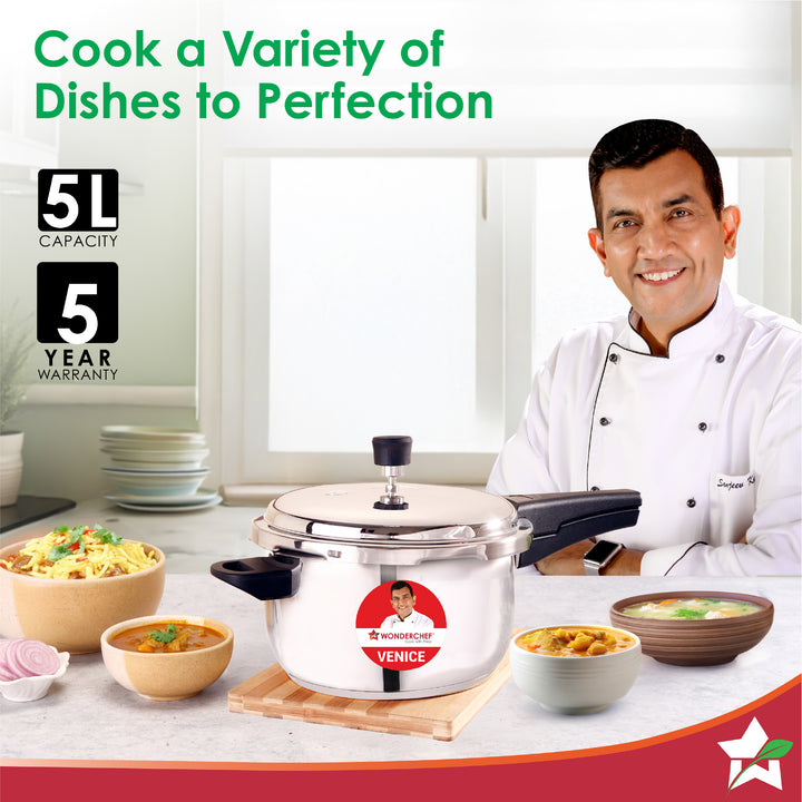 Kitility Cooker Wonderchef Venice Stainless Steel Pressure Cooker 5L