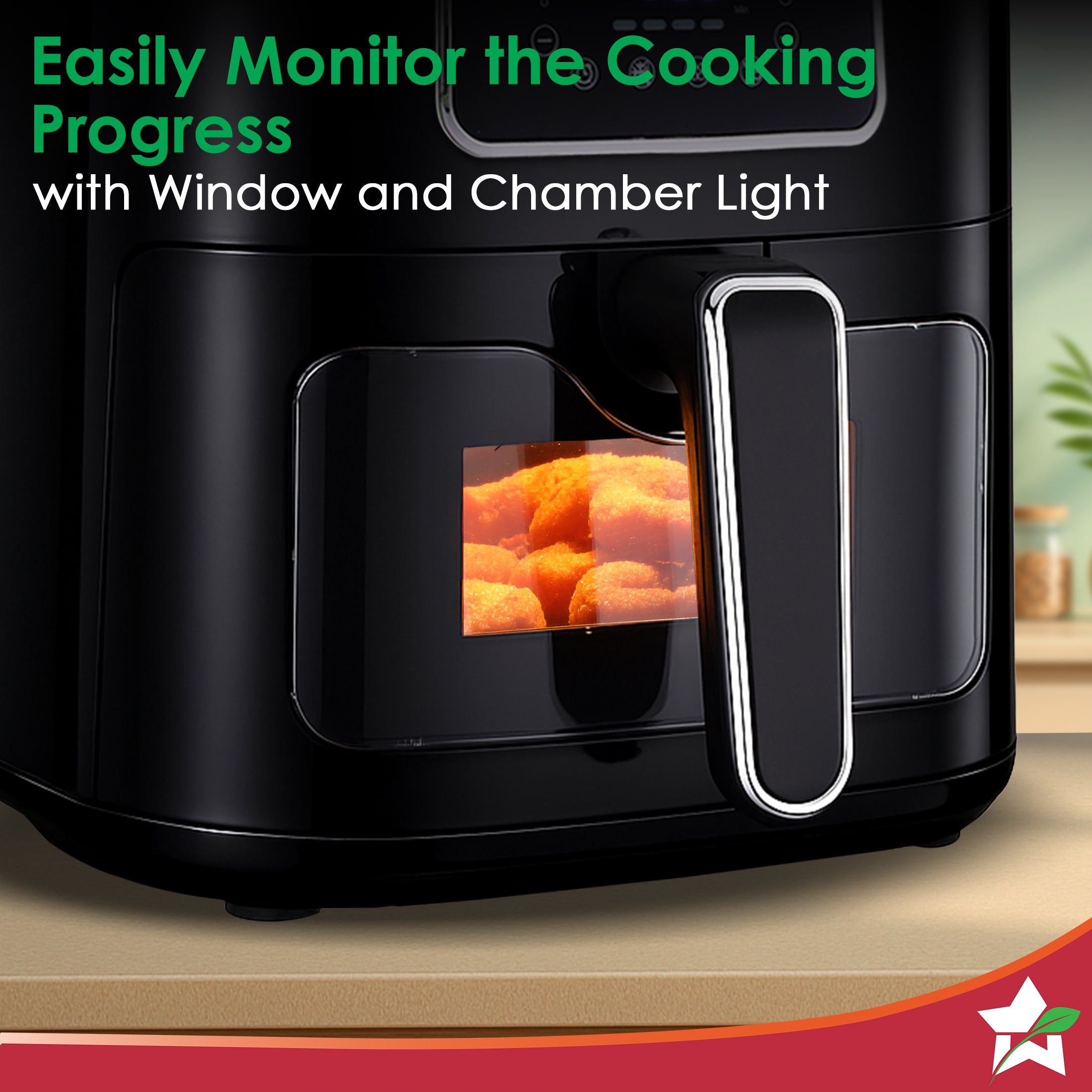 Platinum Plus Digital Air Fryer | 5L With Window & Light | Fry, Bake,