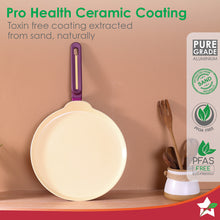 Load image into Gallery viewer, Bellagio Dosa Tawa | 28 cm | Non-Stick Ceramic Coating | Non-Toxic | Pure Aluminium | PFAS and PFOA Free | 3mm Thickness | Two-Tone Soft-Touch Handle | Firm Grip | 2 Years Warranty