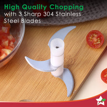 Load image into Gallery viewer, Zippy Rechargeable Wireless Electric Cordless Chopper, Stainless Steel Blades, One Touch Operation, 10 Seconds Chopping, Mincing Vegetable, Meat - 250 ML, 30 Watts, 1 Year Warranty