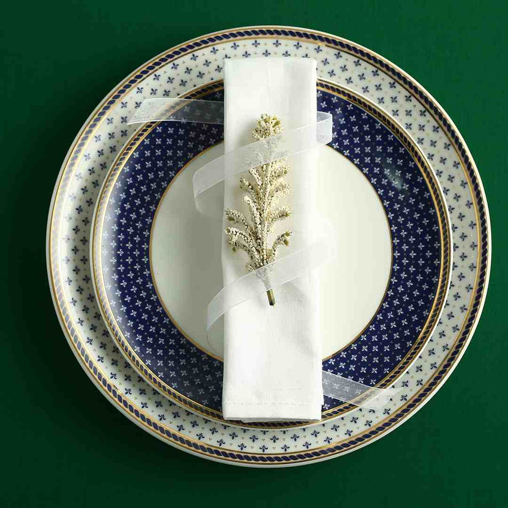 Sicilia Fine Bone China 10" Dinner Plate - Royal Blue - Set of 2 Pcs