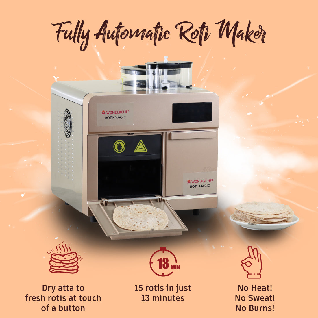 Buy Roti Maker Online India │ Fully Automatic │ Wonderchef Roti Magic
