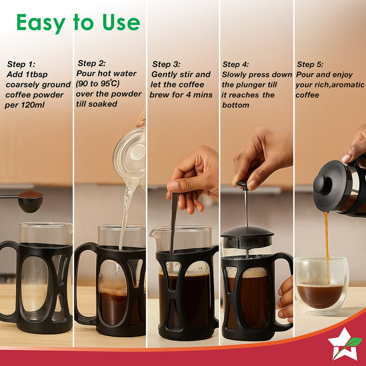 Wonderchef French Press Coffee & Tea Maker 600ml