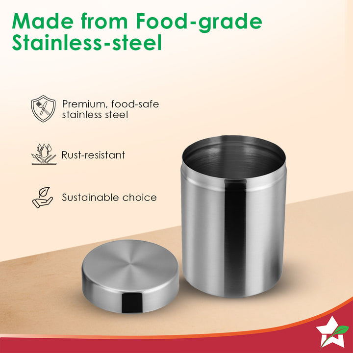 Modena Stainless-steel Kitchen Organiser 2 Pc. Set with Lid for Kitche