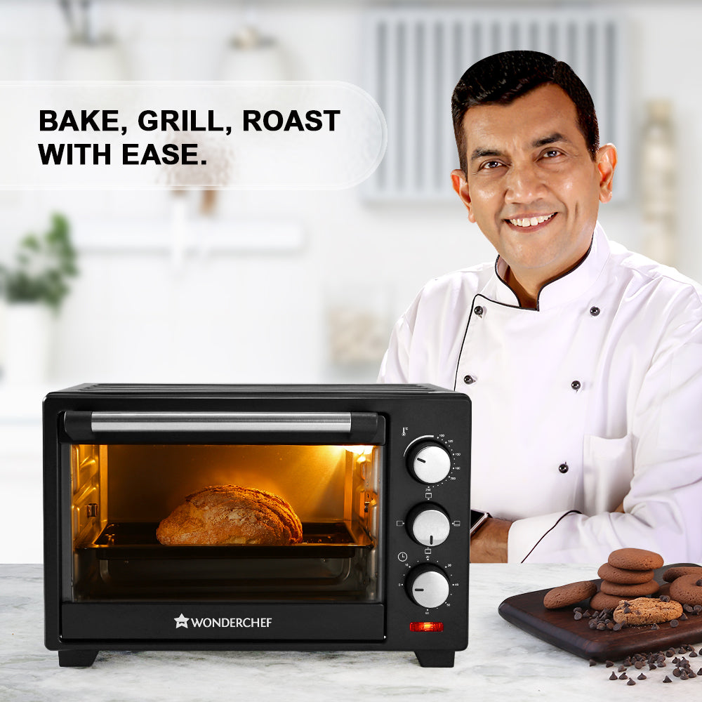 Oven Toaster Griller (OTG) - 19 Litres, Black - with Auto-shut off, Heat-Resistant Tempered Glass, Multi-Stage Heat Selection