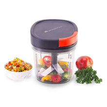 Load image into Gallery viewer, Glory String Vegetable Chopper with 6 Sharp SS Blade, Anti Slip Silicon Base Ring, Air Tight Lid, 900Ml, 1 Year Warranty