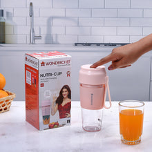 Load image into Gallery viewer, Nutri-Cup Portable Blender | USB Charging | Smoothie maker | SS Blades | Battery Operated Rechargeable Blender | 300ml | Compact Size | Pink