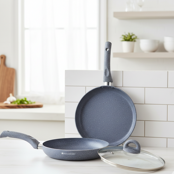 Granite 3 Pc Cookware Set with Lid, Non Stick, 2 Years Warranty