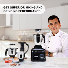 Load image into Gallery viewer, Sumo Black DLX Mixer Grinder with 4 Stainless Steel Jars, 1000 W in Black