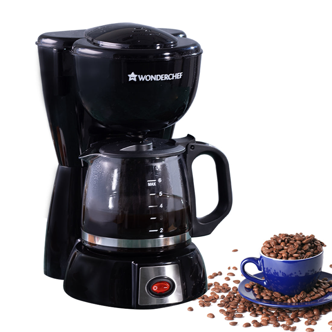 Onyx Brew Coffee Maker | Drip Coffee | 6 Cups Coffee | 750 ml Borosilicate Glass Carafe...
