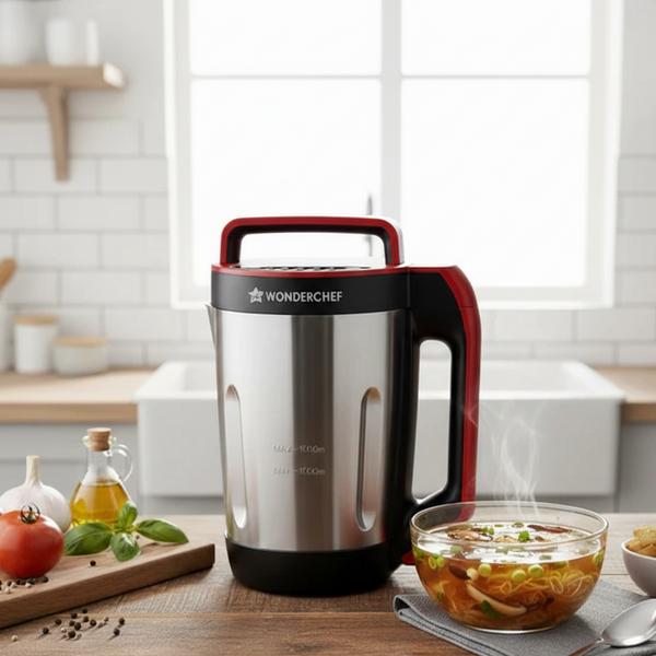 NEO Automatic Soup Maker | 1.0 Litre | 800W Heater | SS Blades & Bowl (Jug) | Soup in just 20 mins | 2 Years Warranty | Red & Black