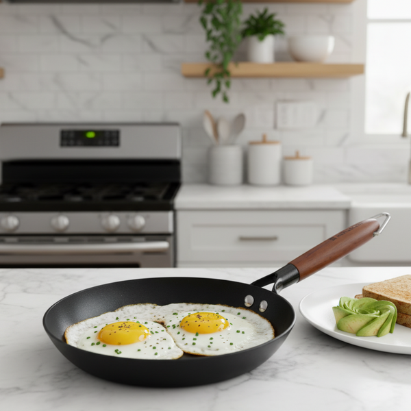 Pre-Seasoned Ferro Light 24cm Cast Iron Fry Pan | 1.4L | Acacia Wooden Handles | Gravity Moulding Technology | No Chemical Coating |10 Year Warranty