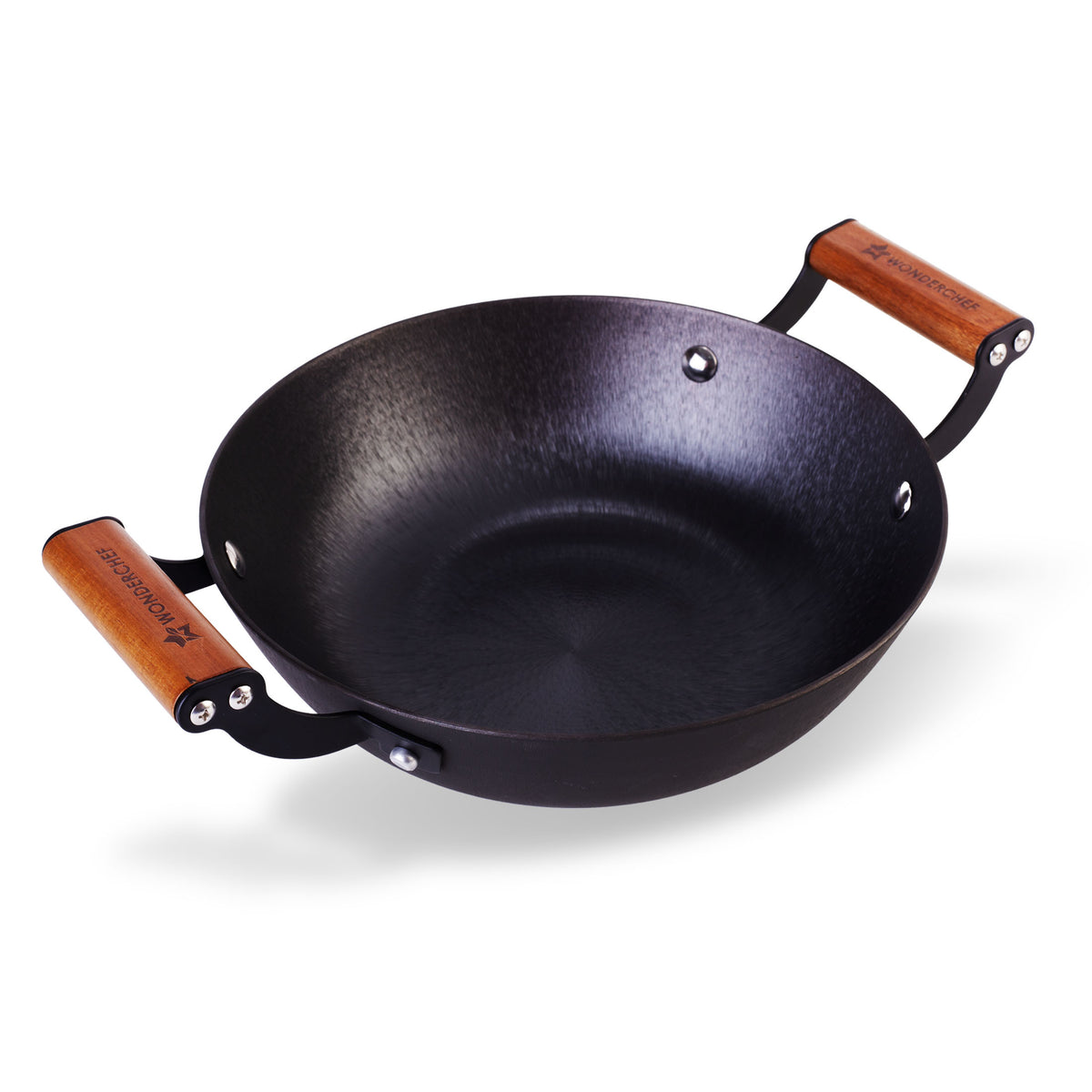 Pre-Seasoned Ferro Light 28cm Kadhai | 3.2L | Acacia Wooden Handles | Gravity Moulding ...