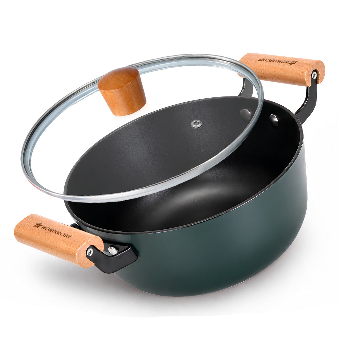 Ferro Enamel Light-weight Cast-iron Casserole/Biryani Pot + Lid, 24cm, No Seasoning Req...