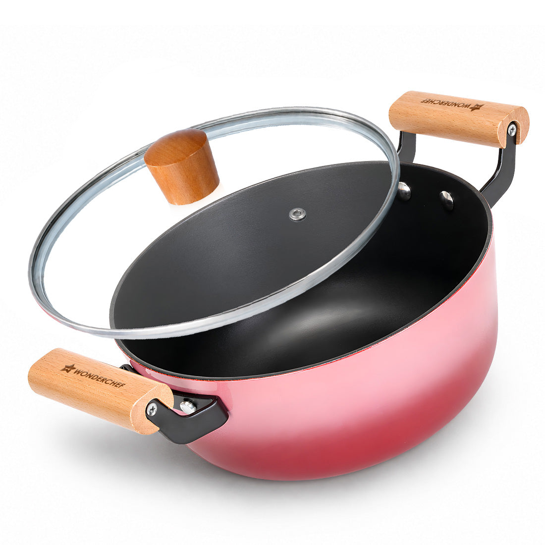 Ferro Enamel Light-weight Cast-iron Casserole/Biryani Pot + Lid, 24cm, No Seasoning Req...