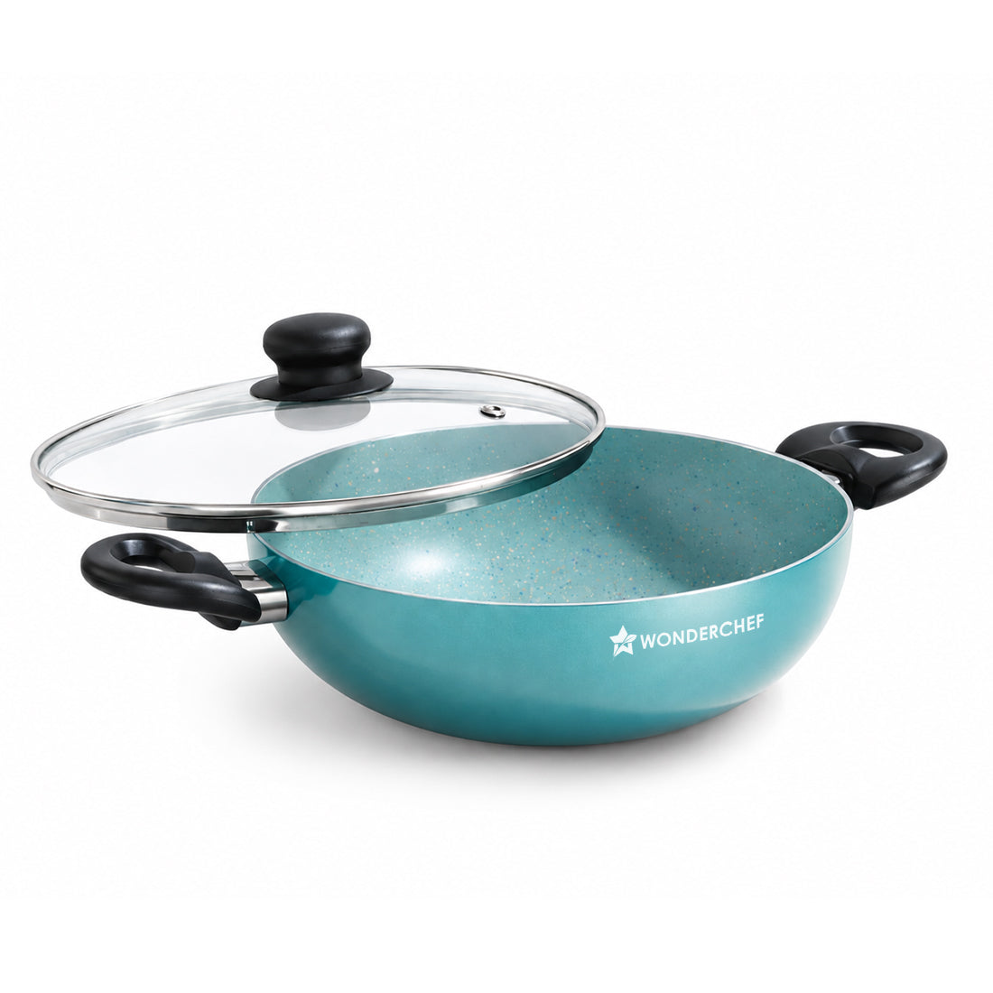 Vitalife Non-stick Kadhai &amp; Glass Lid for Kitchen, 24cm, 2.5 L, Non-toxic Coating, PFOA...