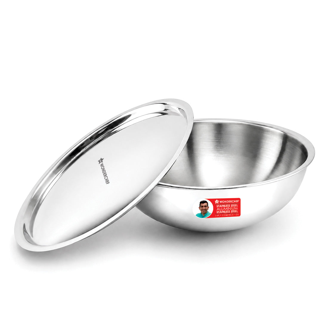 Premium Triply Stainless-steel Tasla with Lid for Kitchen, 28cm 4 L, Tasla Kadhai for D...