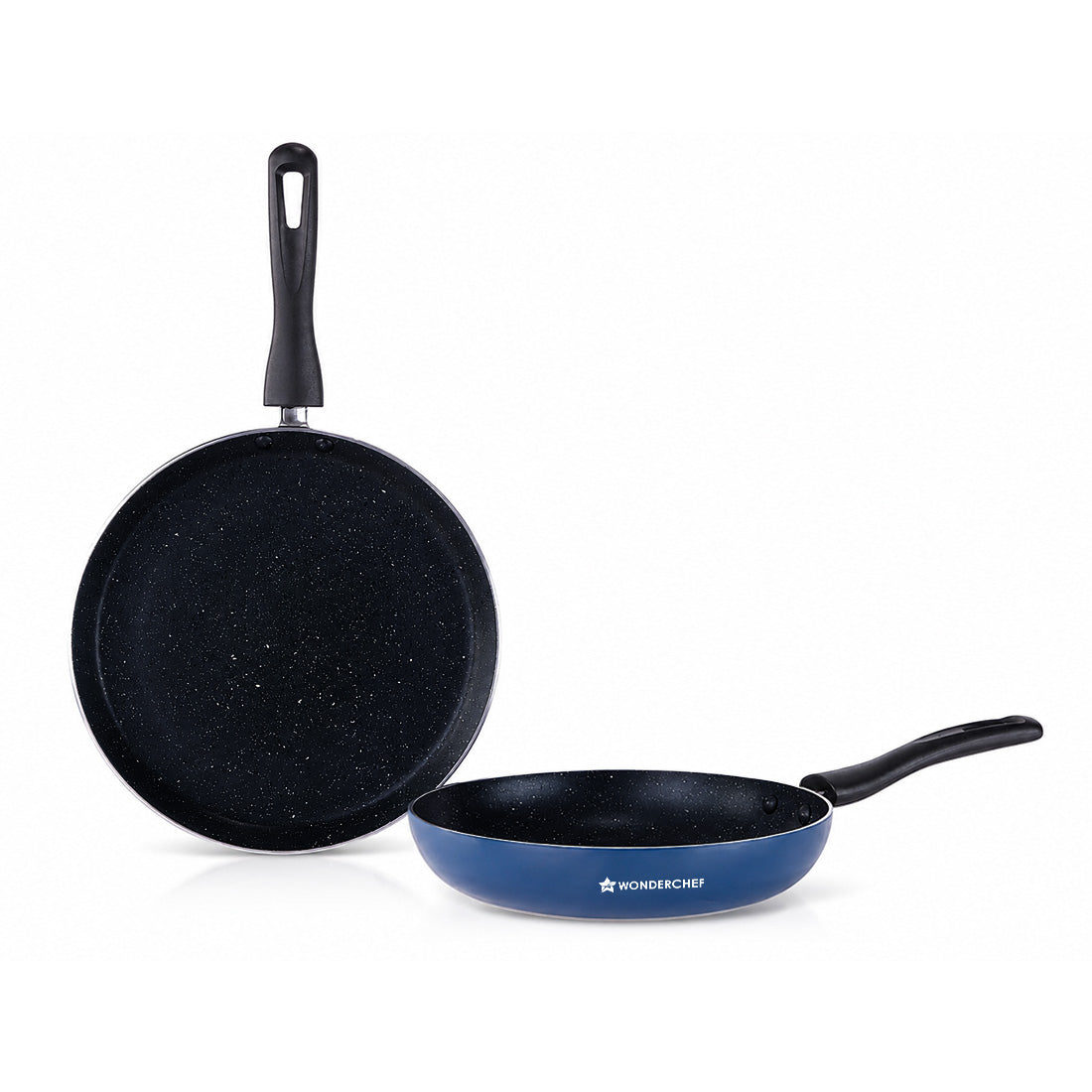 Blueberry Non-Stick 2 Pc. Cookware Set, Fry Pan 24cm, Dosa Tawa 28cm, Non-toxic, Chemic...