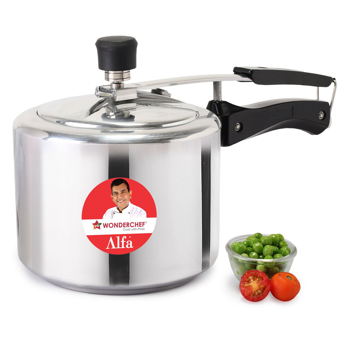 Alfa Aluminium Inner Lid Pressure Cooker | 3 L | Sautéing, Steaming, Frying, Boiling, P...