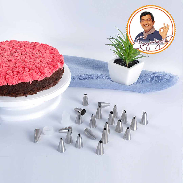 Ambrosia Stainless Steel Cake Decorator Nozzle- 24Pc – Wonderchef